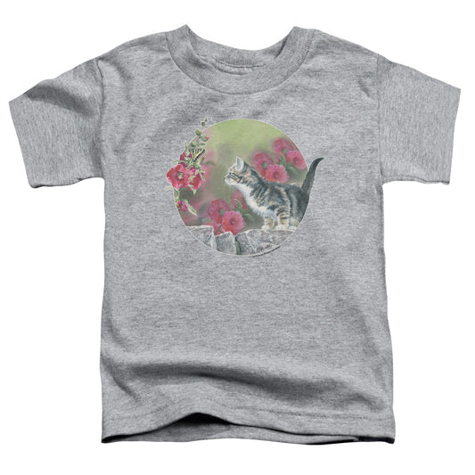 Wild Wings Kitten Flowers Toddler Kids Youth T Shirt Athletic Heather