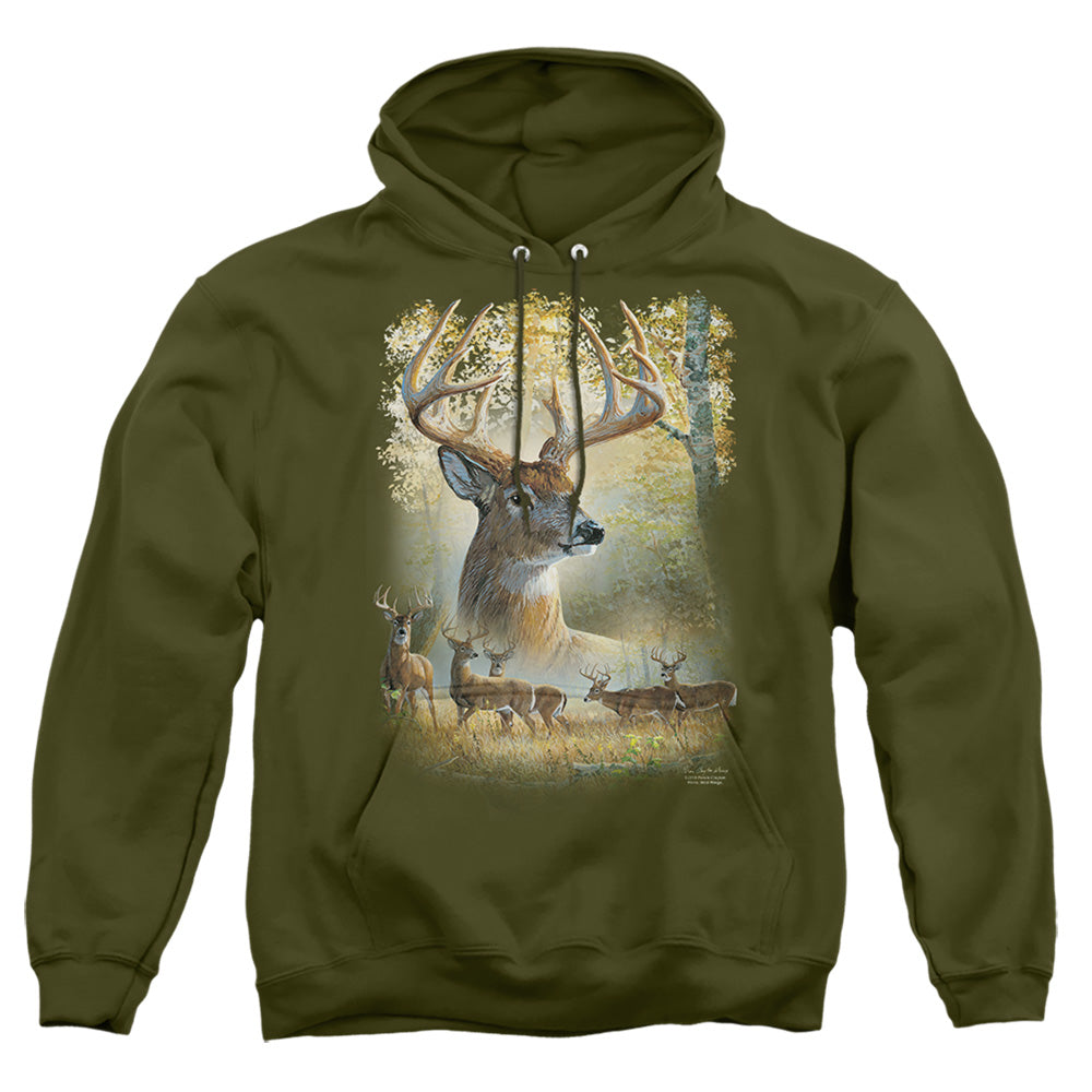 Wild Wings Bucks Mens Hoodie Military Green