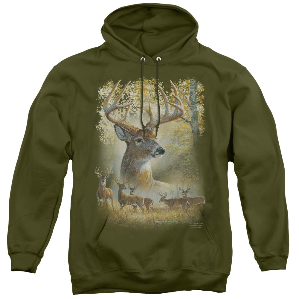 Wild Wings Bucks Mens Hoodie Military Green