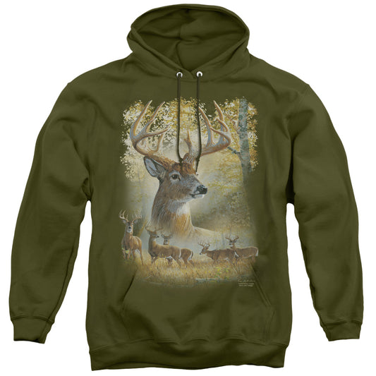 Wild Wings Bucks Mens Hoodie Military Green