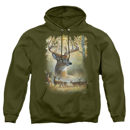 Wild Wings Bucks Mens Hoodie Military Green