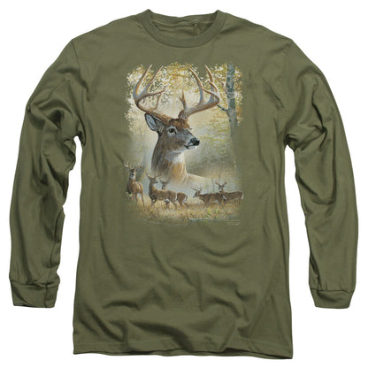 Wild Wings Bucks Mens Long Sleeve Shirt Military Green