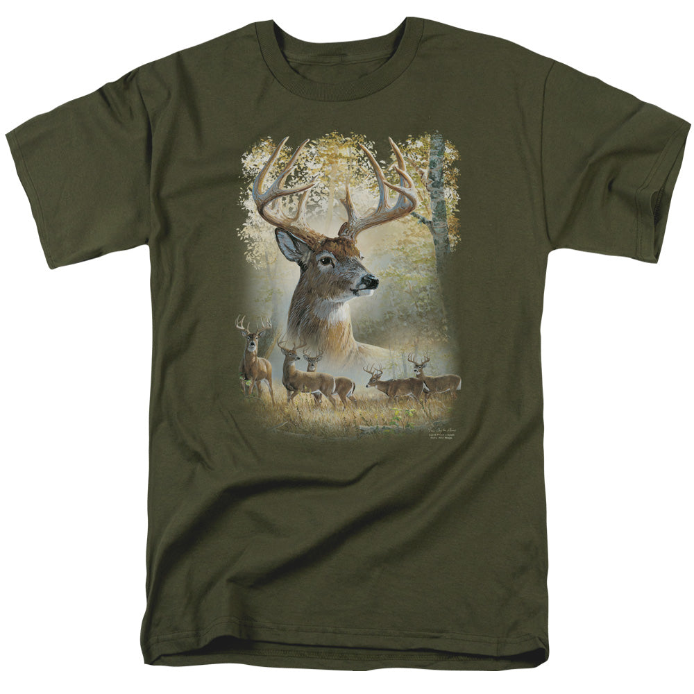 Wild Wings Bucks Mens T Shirt Military Green