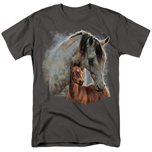 Wild Wings Painted Horses Mens T Shirt Charcoal