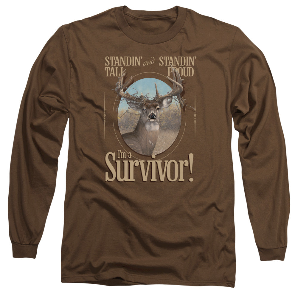 Wild Wings Survivor Mens Long Sleeve Shirt Coffee