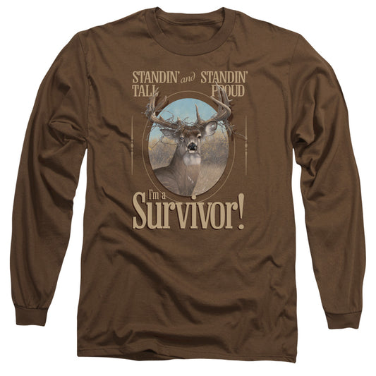 Wild Wings Survivor Mens Long Sleeve Shirt Coffee