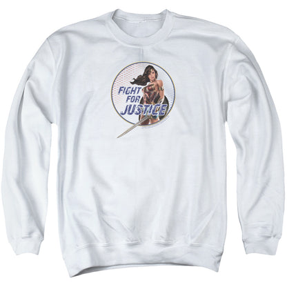 Wonder Woman Movie Fight For Justice Mens Crewneck Sweatshirt White