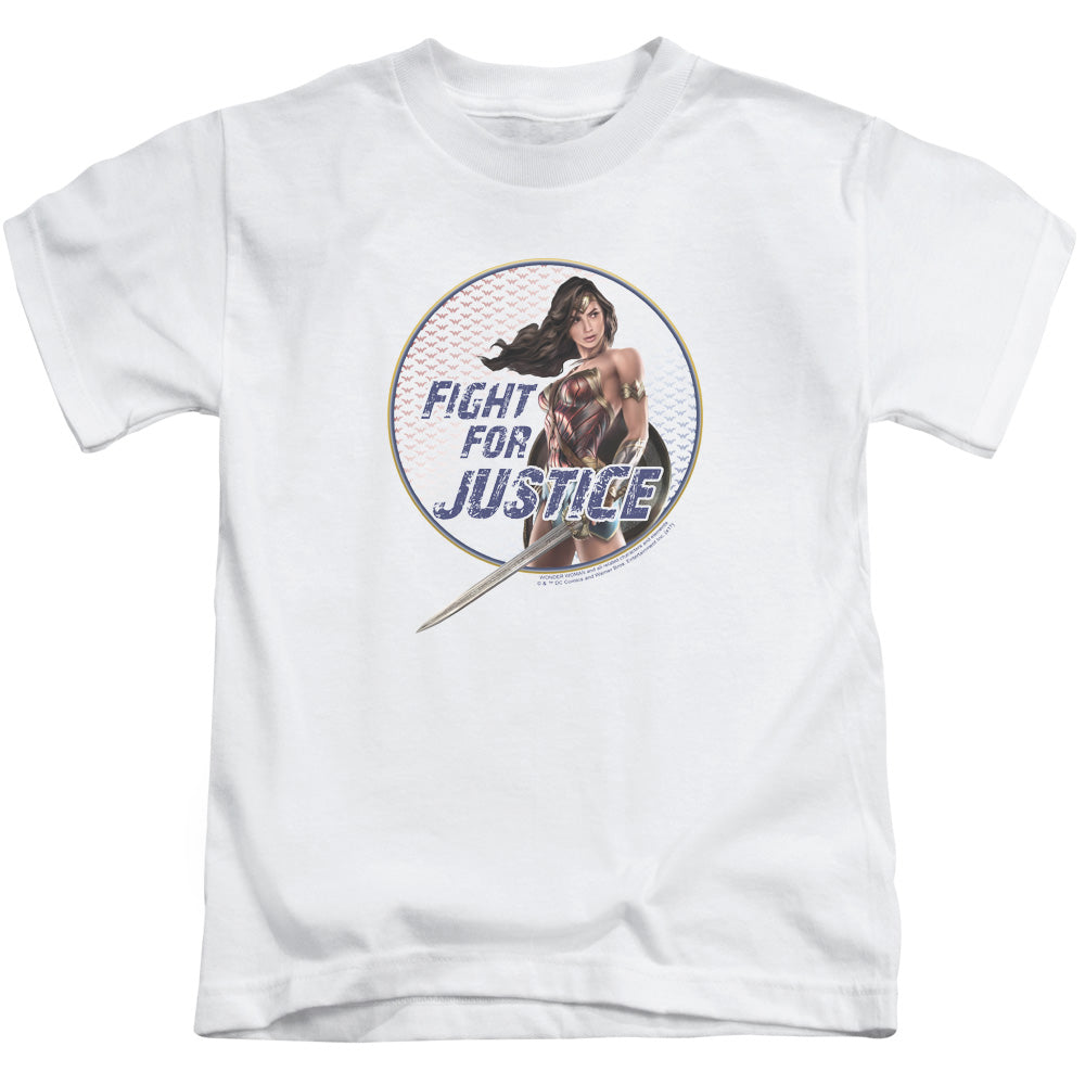 Wonder Woman Movie Fight For Justice Juvenile Kids Youth T Shirt White