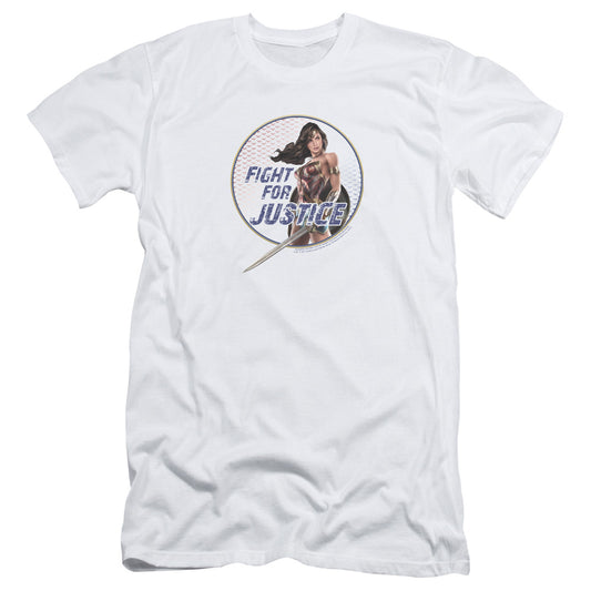 Wonder Woman Movie Fight For Justice Slim Fit Mens T Shirt White