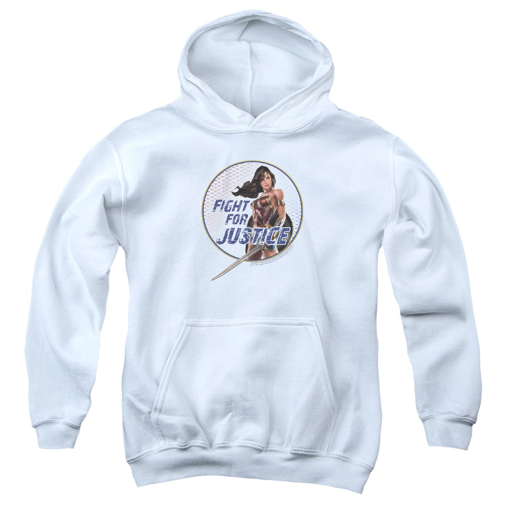 Wonder Woman Movie Fight For Justice Kids Youth Hoodie White