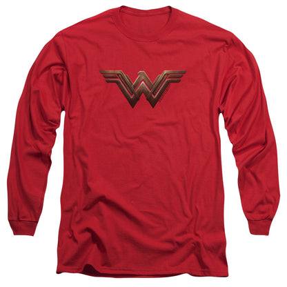 Wonder Woman Movie Wonder Woman Logo Mens Long Sleeve Shirt Red