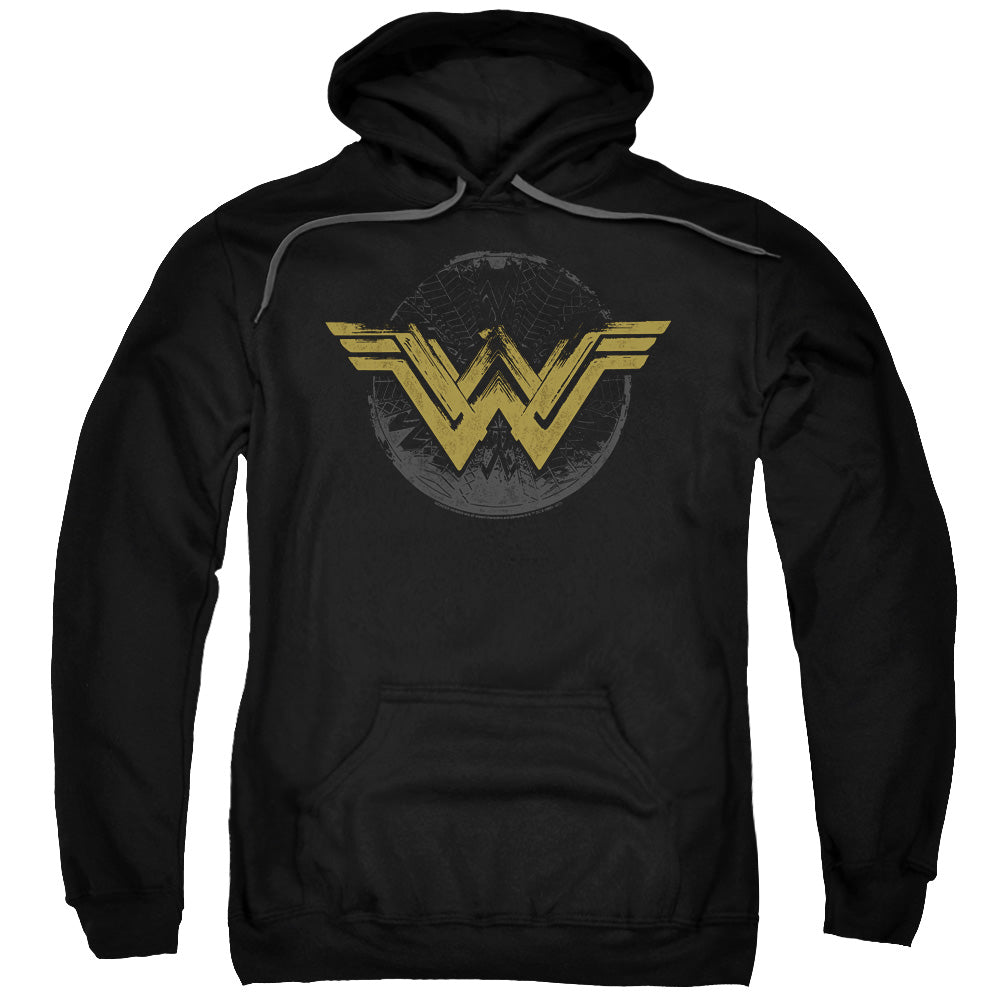 Wonder Woman Movie Distressed Logo Mens Hoodie Black