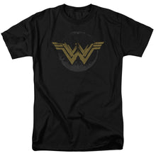 Load image into Gallery viewer, Wonder Woman Movie Distressed Logo Mens T Shirt Black