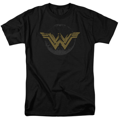 Wonder Woman Movie Distressed Logo Mens T Shirt Black Officially Licensed
