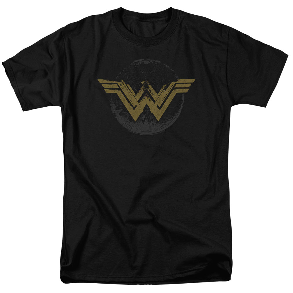 Wonder Woman Movie Distressed Logo Mens T Shirt Black