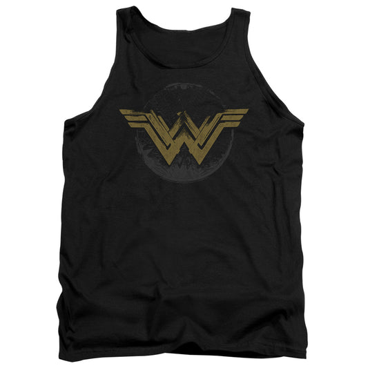 Wonder Woman Movie Distressed Logo Mens Tank Top Shirt Black