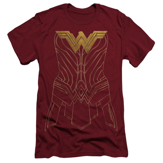 Wonder Woman Movie Armor Outline Slim Fit Mens T Shirt Cardinal