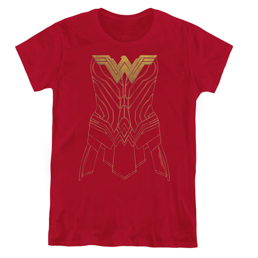 Wonder Woman Movie Armor Outline Womens T Shirt Cardinal