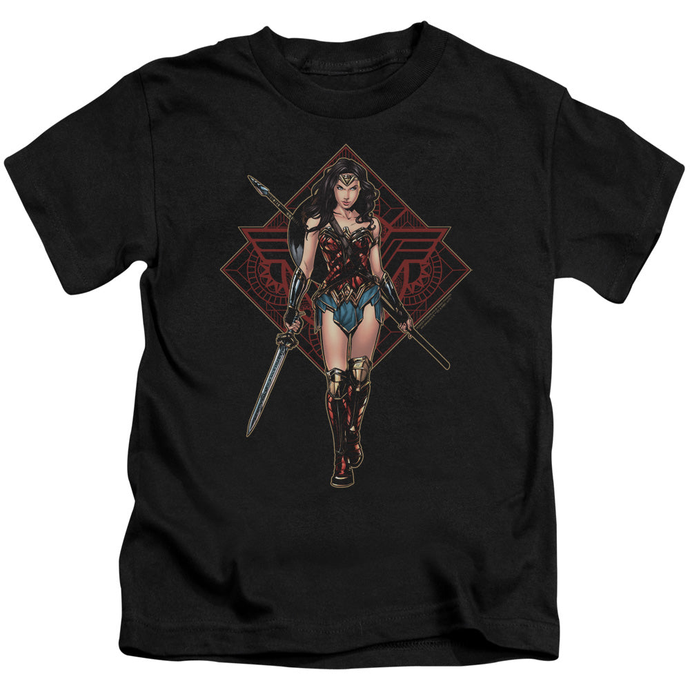 Wonder Woman Movie Warrior Juvenile Kids Youth T Shirt Black