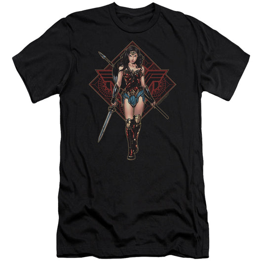 Wonder Woman Movie Warrior Premium Bella Canvas Slim Fit Mens T Shirt Black