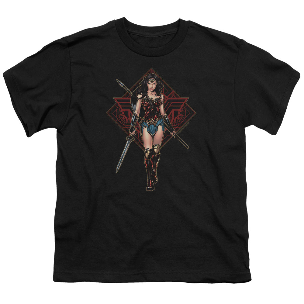 Wonder Woman Movie Warrior Kids Youth T Shirt Black