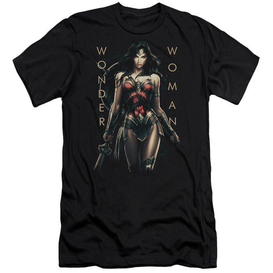 Wonder Woman Movie Armed And Dangerous Premium Bella Canvas Slim Fit Mens T Shirt Black