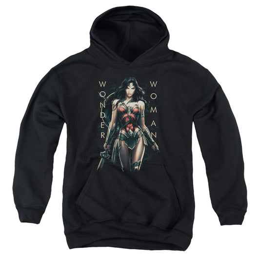 Wonder Woman Movie Armed And Dangerous Kids Youth Hoodie Black