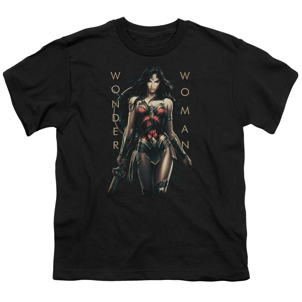 Wonder Woman Movie Armed And Dangerous Kids Youth T Shirt Black