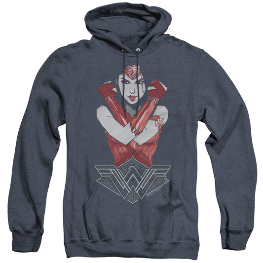 Wonder Woman Movie Amazon Mens Heather Hoodie Navy Officially Licensed