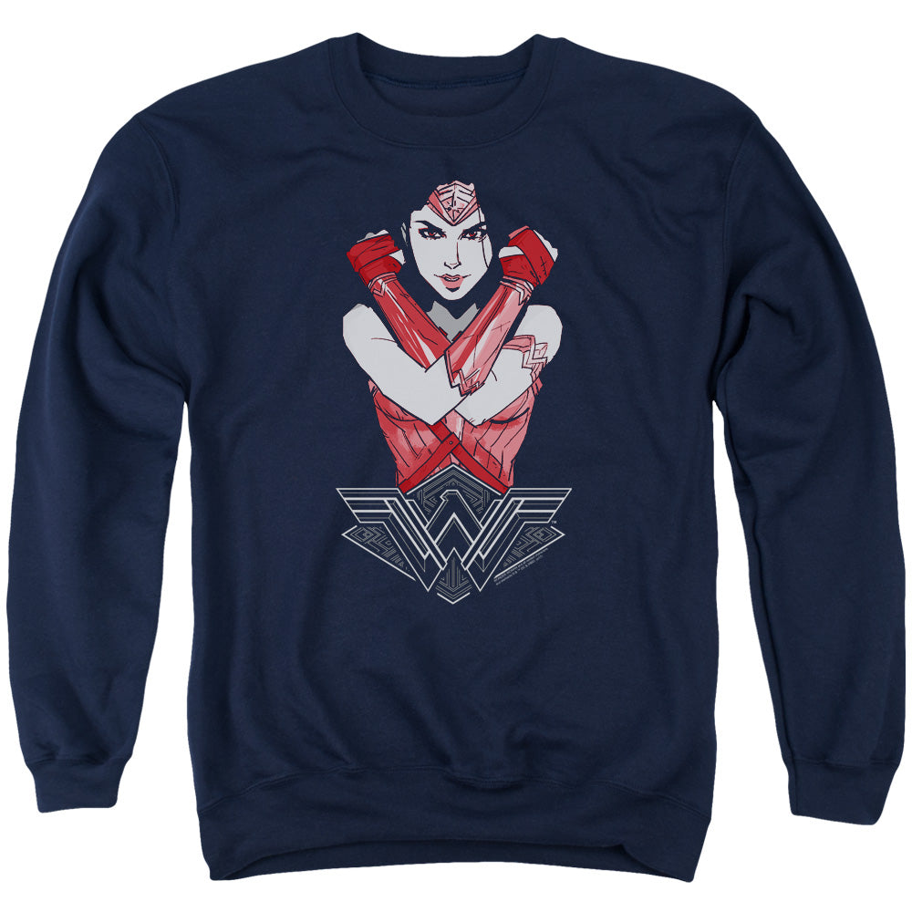 Wonder Woman Movie Amazon Mens Crewneck Sweatshirt Navy Blue