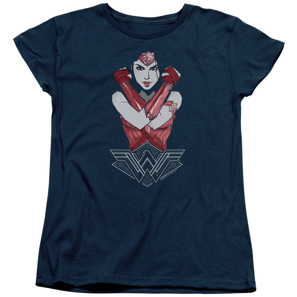 Wonder Woman Movie Amazon Womens T Shirt Navy Blue