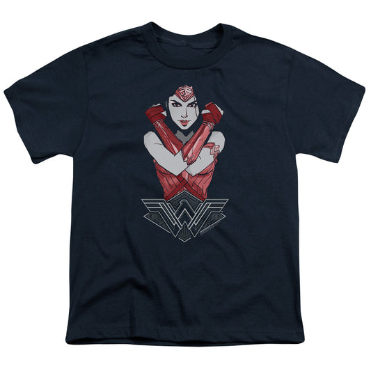 Wonder Woman Movie Amazon Kids Youth T Shirt Navy Blue