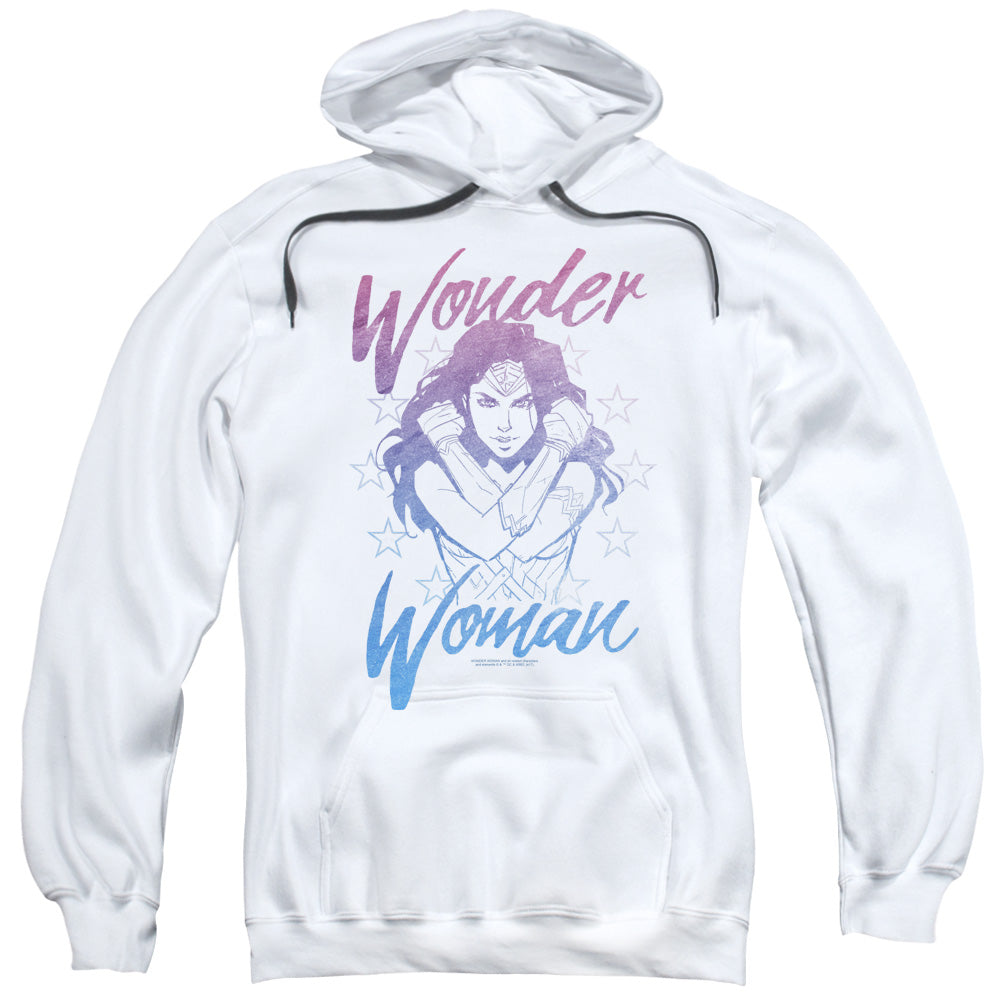 Wonder Woman Movie Retro Stance Mens Hoodie White
