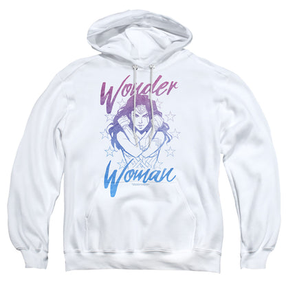 Wonder Woman Movie Retro Stance Mens Hoodie White Officially Licensed