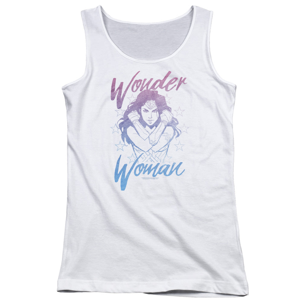 Wonder Woman Movie Retro Stance Womens Tank Top Shirt White