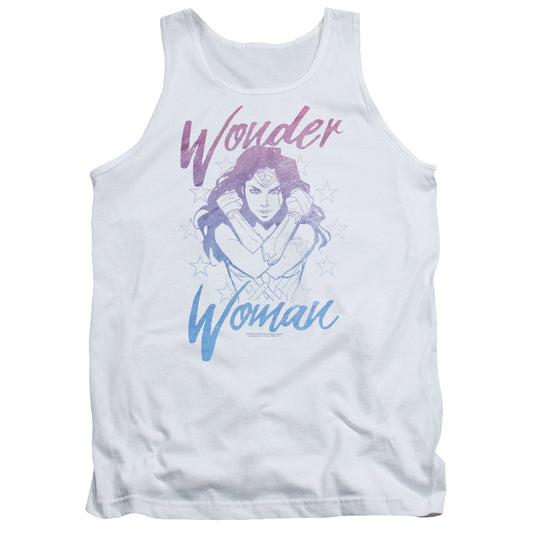 Wonder Woman Movie Retro Stance Mens Tank Top Shirt White