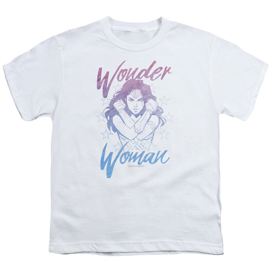 Wonder Woman Movie Retro Stance Kids Youth T Shirt White