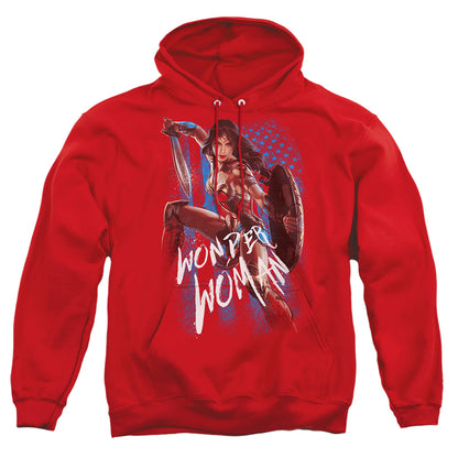 Wonder Woman Movie American Hero Mens Hoodie Red Officially Licensed