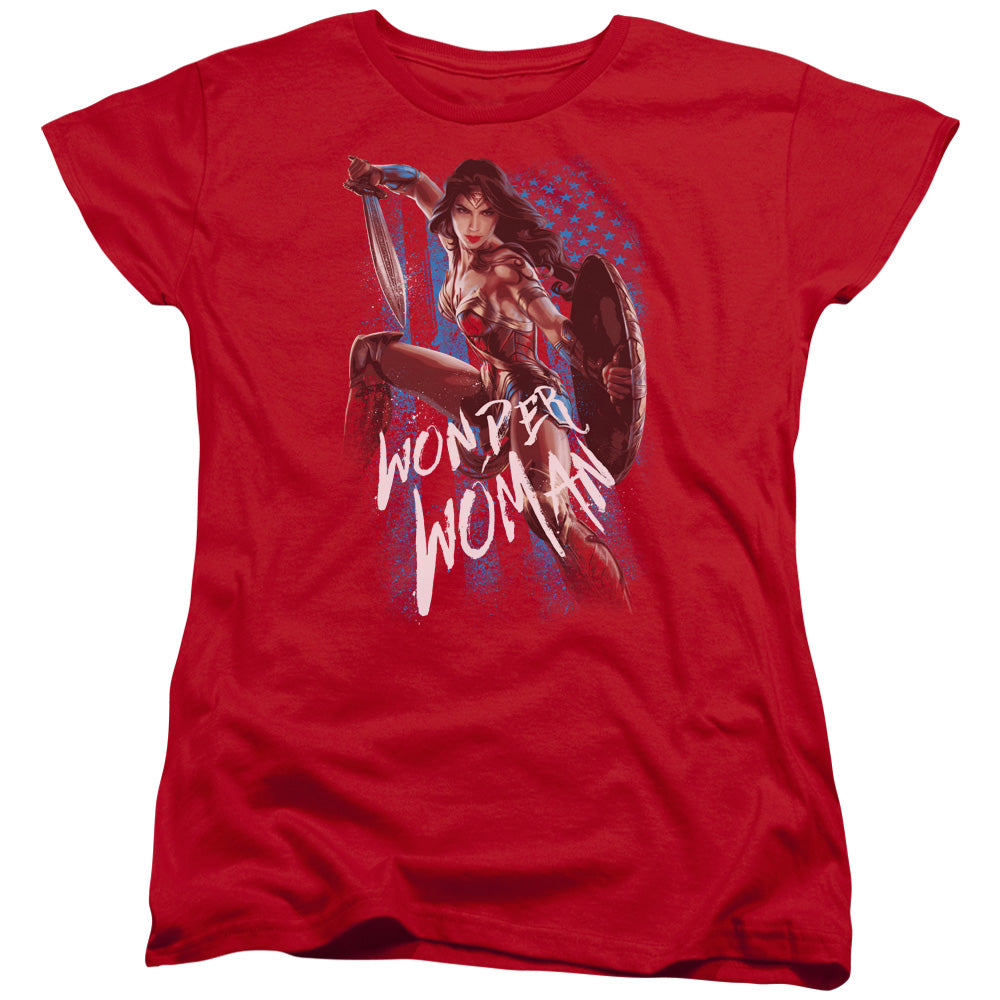 Wonder Woman Movie American Hero Womens T Shirt Red