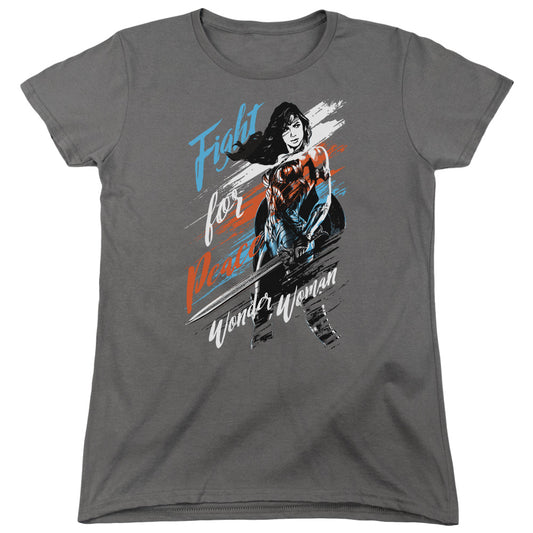 Wonder Woman Movie Fight For Peace Womens T Shirt Charcoal