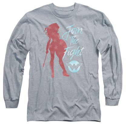 Wonder Woman Movie Freedom Fight Mens Long Sleeve Shirt Athletic Heather