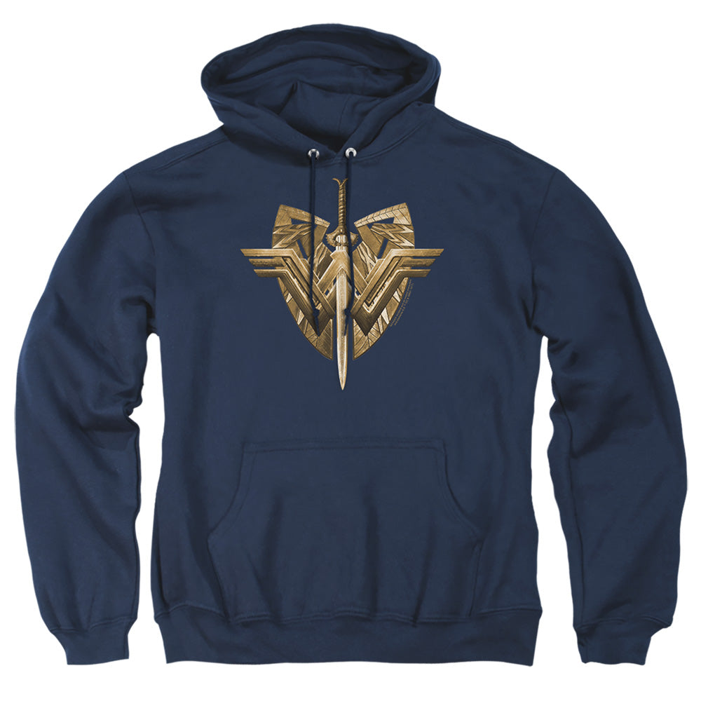 Wonder Woman Movie Sword Emblem Mens Hoodie Navy