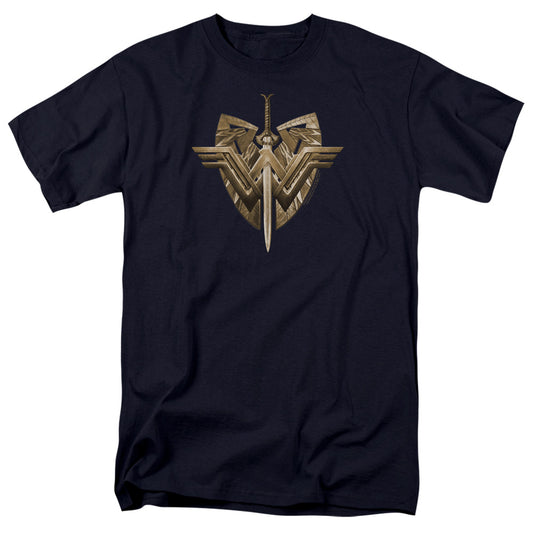 Wonder Woman Movie Sword Emblem Mens T Shirt Navy