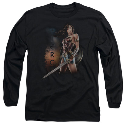 Wonder Woman Movie Fierce Mens Long Sleeve Shirt Black