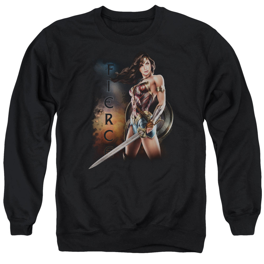 Wonder Woman Movie Fierce Mens Crewneck Sweatshirt Black