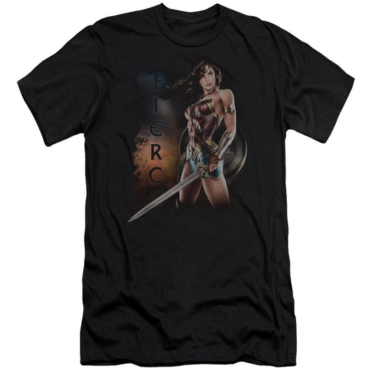 Wonder Woman Movie Fierce Premium Bella Canvas Slim Fit Mens T Shirt Black