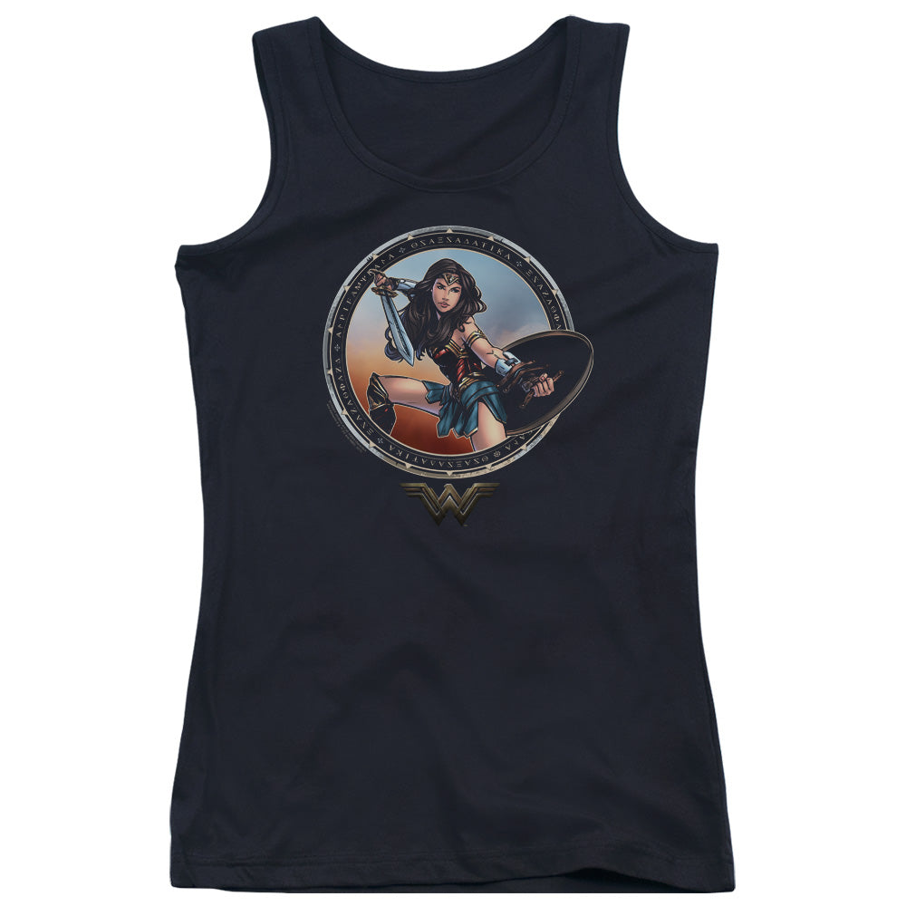 Wonder Woman Movie Battle Pose Womens Tank Top Shirt Black