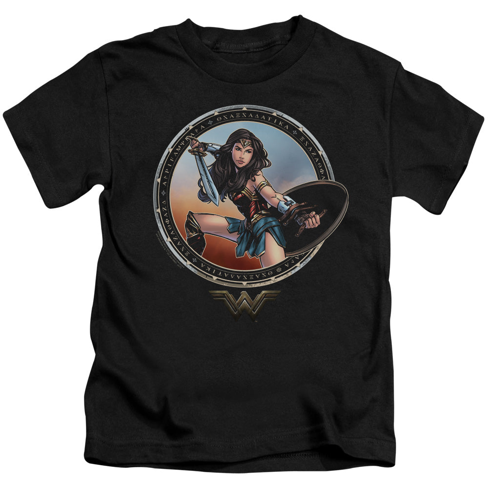 Wonder Woman Movie Battle Pose Juvenile Kids Youth T Shirt Black