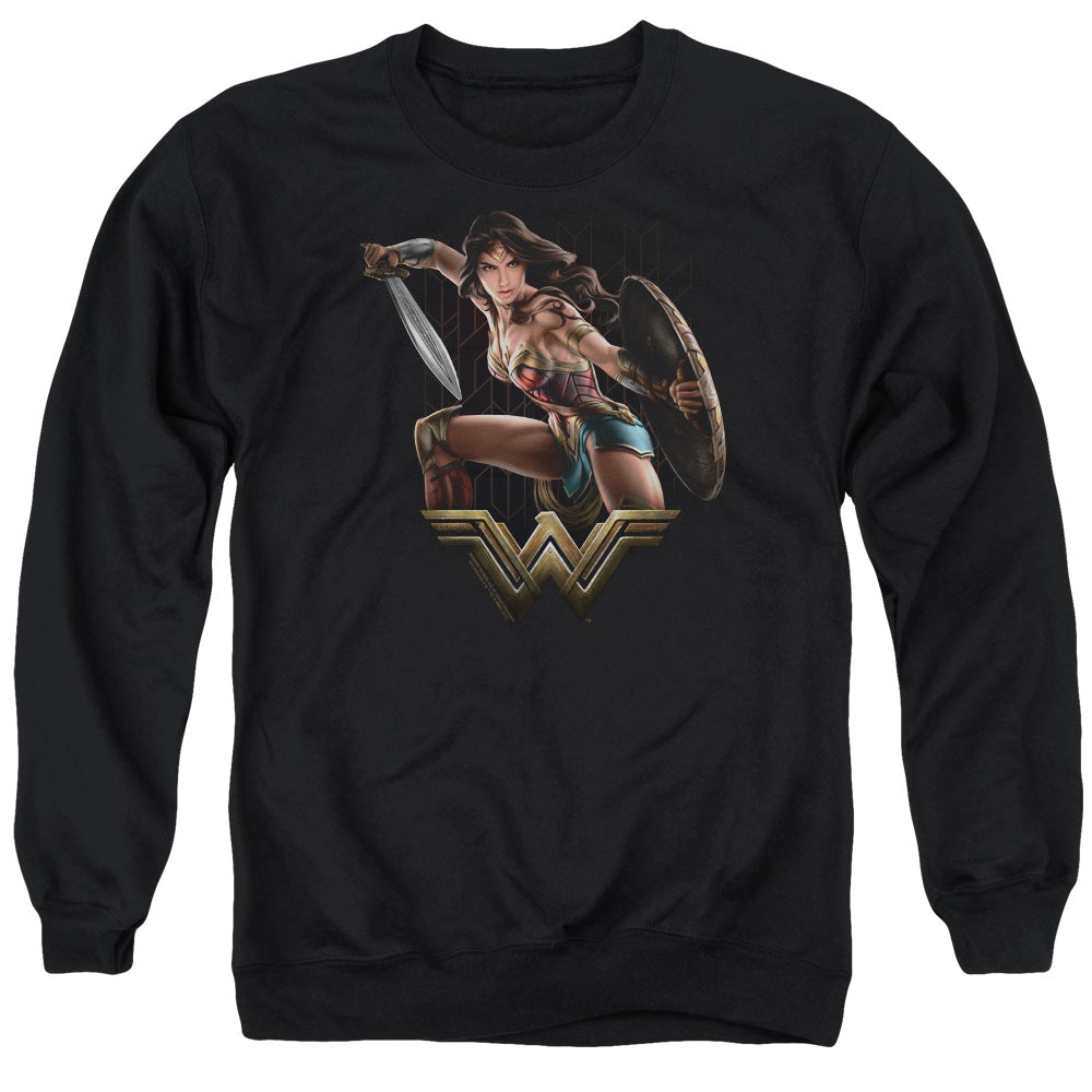 Wonder Woman Movie Fight Mens Crewneck Sweatshirt Black