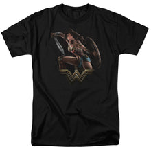 Load image into Gallery viewer, Wonder Woman Movie Fight Mens T Shirt Black
